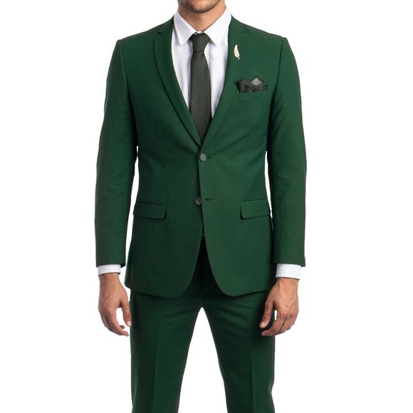 Tazio Slim Fit 2-Piece Suit, Hunter Green - Picture 1 of 3